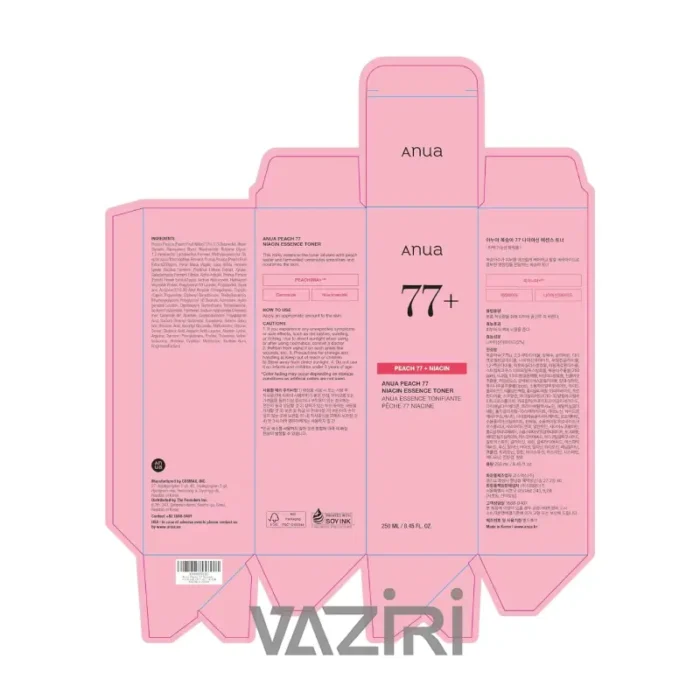 تونر اسنس هلو و نیاسینامید آنوا | Anua Peach 77 Niacin Essence Toner 250ml