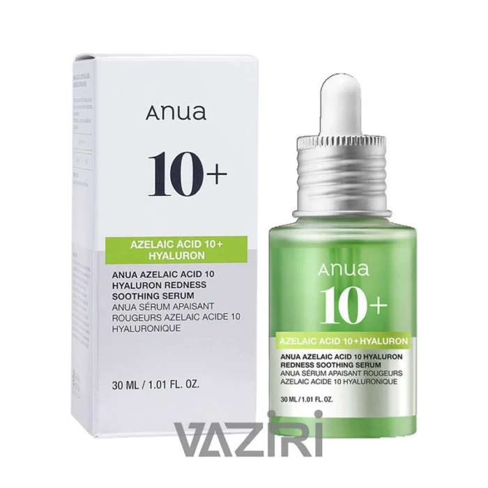 سرم تسکین دهنده قرمزی آزلائیک اسید 10% آنوا